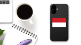 Monaco Flag Sticker on a Phone (New) example