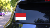 Monaco Flag Sticker on a Rear Car Window (New) example