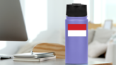 Monaco Flag Sticker on a Water Bottle (New) example