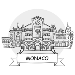 Monaco Hand Drawn Sticker
