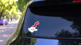 Monaco Label Map Sticker on a Rear Car Window (New) example