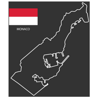 Monaco Map Flag Sticker