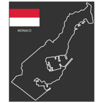 Monaco Map Flag Sticker