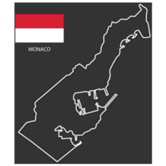 Monaco Map Flag Sticker