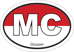 Monaco Mc Flag Oval Sticker