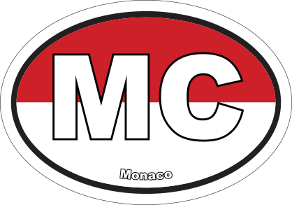 Monaco Mc Flag Oval Sticker