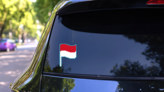 Monaco Pixel Flag Blue Sticker on a Rear Car Window (New) example