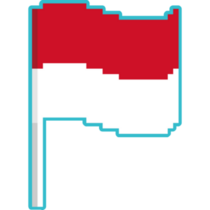 Monaco Pixel Flag Blue Sticker