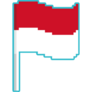 Monaco Pixel Flag Blue Sticker