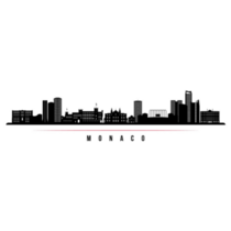 Monaco Skyline Banner Sticker