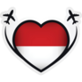 Monaco Travel Heart Sticker