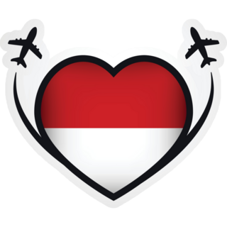 Monaco Travel Heart Sticker