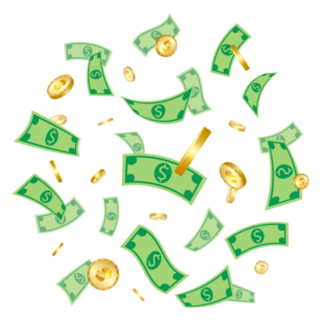Money Falling Sticker