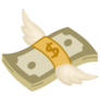 Money Flying On The Wings Of Change Sticker