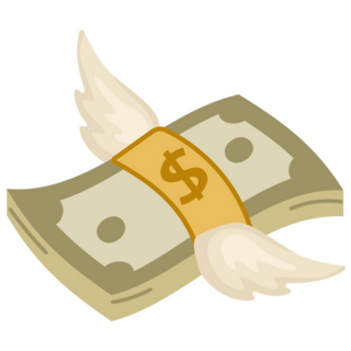 Money Flying On The Wings Of Change Sticker