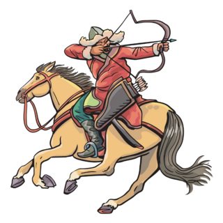 Mongol Warrior On Horseback Sticker