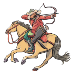 Mongol Warrior On Horseback Sticker