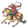 Mongol Warrior On Horseback Sticker