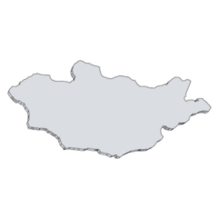 Mongolia Country Map In Grey Sticker