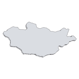 Mongolia Country Map In Grey Sticker