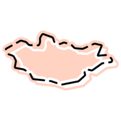 Mongolia Country Simplified Map Sticker