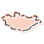 Mongolia Country Simplified Map Sticker