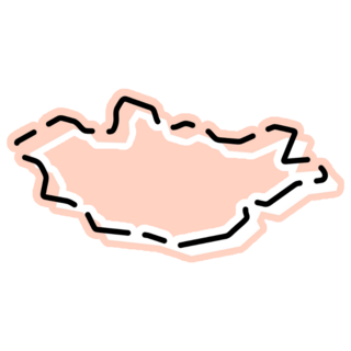 Mongolia Country Simplified Map Sticker