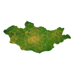 Mongolia Detailed Green Country Map Sticker