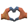 Mongolia Flag Hands Heart Sticker 