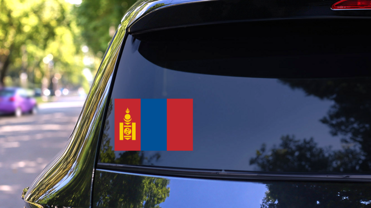 Mongolia Flag Sticker on a Rear Car Window (New) example