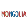 Mongolia Flag Text Font Sticker