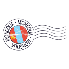 Mongolia Grunge Postal Stamp Sticker