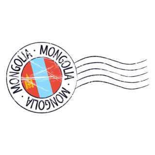 Mongolia Grunge Postal Stamp Sticker