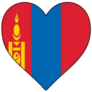 Mongolia Heart Shape Flag Sticker