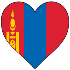 Mongolia Heart Shape Flag Sticker