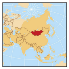 Mongolia Location Map Sticker