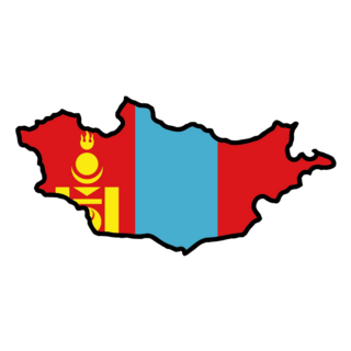Mongolia Map Bold Border Sticker