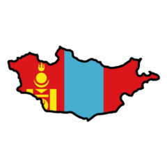 Mongolia Map Bold Border Sticker