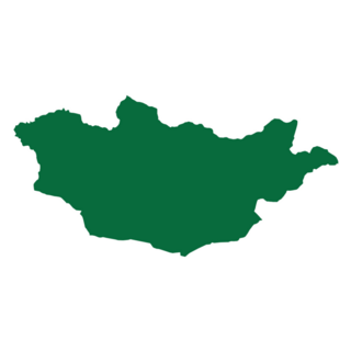 Mongolia Map Simple Green Sticker