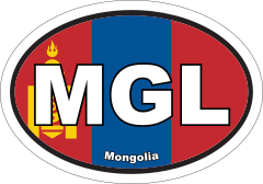 Mongolia Mgl Flag Oval Sticker