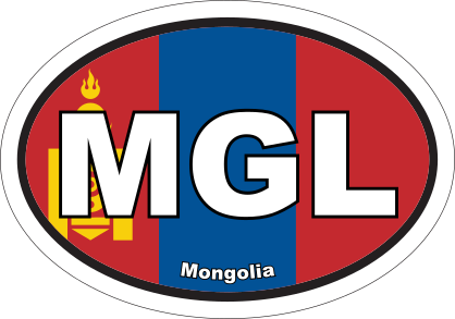 Mongolia Mgl Flag Oval Sticker