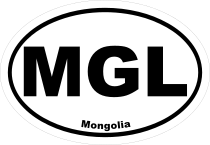 Mongolia Mgl Oval Sticker