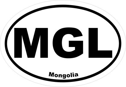 Mongolia Mgl Oval Sticker