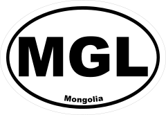 Mongolia Mgl Oval Sticker