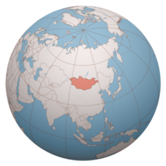 Mongolia On The Globe Sticker