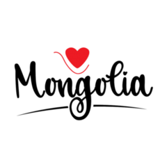 Mongolia Red Love Heart Sticker