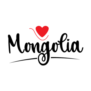 Mongolia Red Love Heart Sticker