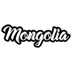 Mongolia Typography On Black Sticker