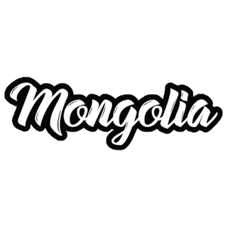 Mongolia Typography On Black Sticker