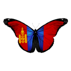Mongolian Flag Butterfly Sticker
